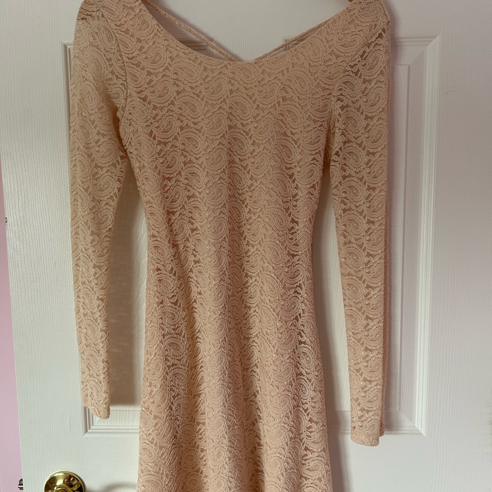 Charlotte Russe dress lace pale pink XS